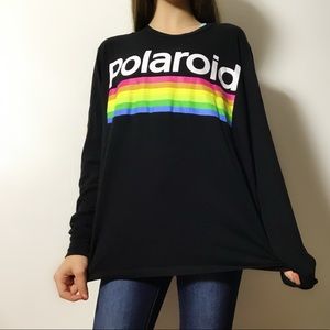 Vintage Polaroid Long Sleeve. Multi Colored.